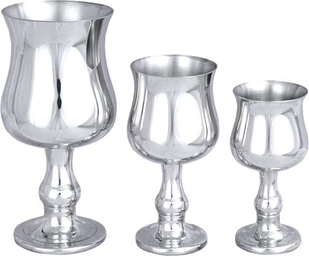 Pewter 'Georgian' Goblets - Three Sizes