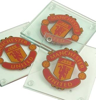 Man Utd Glass Coasters (Pack of 4)