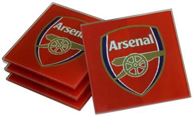 Arsenal FC Glass Coasters (Pack of 4)