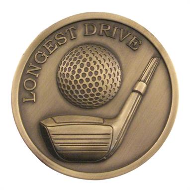 Longest Drive Golf 70mm Medallion