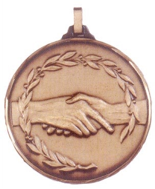Faceted Handshake Medal