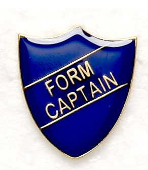 Blue School Form Captain Shield Badges