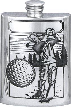 Pewter Golf Hip Flask - 2 Sizes Available