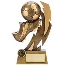 A1366A Gold Flash Ball & Boot Football Trophy