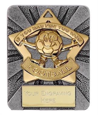 A1389-AM732G Football Word & Ball Medal