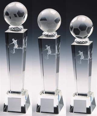 T9423 Crystal Football Trophy Group