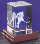 Optical Crystal 3D Laser Block - Ice Hockey Player