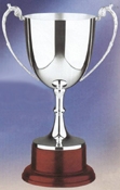 Hallmarked Silver Trophy Cup Mounted on Solid Mahogany Base