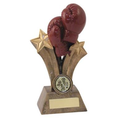 JR10-RF529 Bronze/Gold/Red Resin Boxing Gloves Trophy 