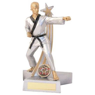 JR11-RF892 Silver/Gold/Black Resin Male M.Arts 'Star Action' Figure Trophy