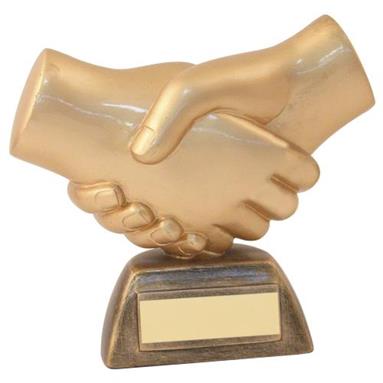 JR19-RF500 Bronze/Gold Resin 'Handshake' Trophy 