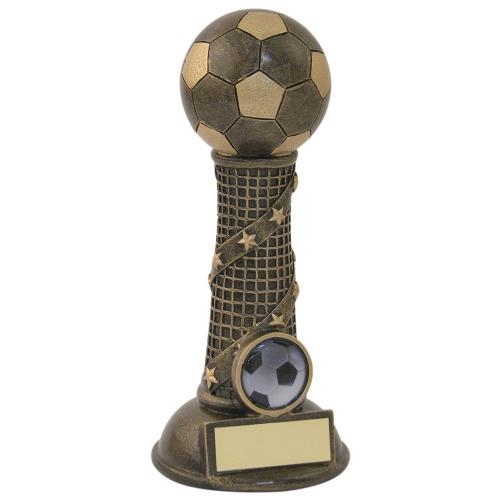 JR1-RF174 Bronze/Gold Resin Football Net Column Trophy 