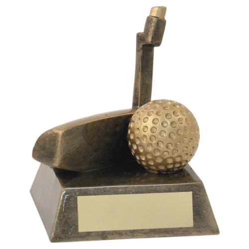 JR2-RF93 Bronze/Gold Resin Golf 'Putter' Trophy 