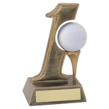 JR2-RF97 Bronze/Gold Resin 'Hole in One' Golf Trophy 