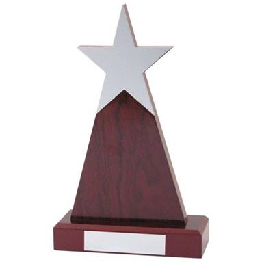 JR39-WT4 Rosewood/Silver Wooden Plaque Trophy 