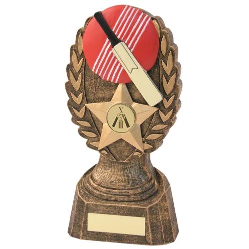 JR6-SW56 Bronze/Gold/Multi Star+Wreath Cricket Trophy 