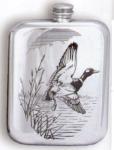 Stamped Duck Pewter Flask