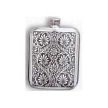 Victorian Leaves Pewter Flask