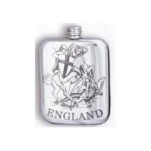 Stamped George & Dragon Pewter Flask
