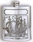 Galleon Pewter Flask