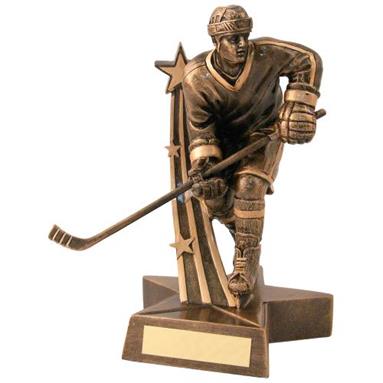 Bronze/Gold Male Ice Hockey 'Star Action' Figure Trophy JR25-RF128