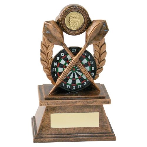 Bronze/Gold 'Darts' Oval Wreath Trophy JR3-RF563