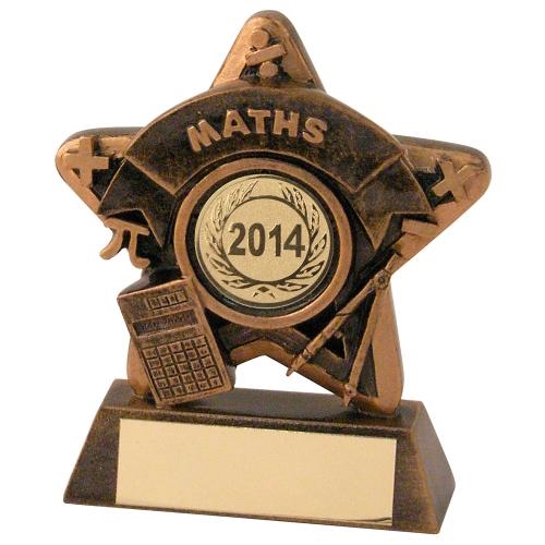JR44-RF406 Bronze/Gold Maths Mini Star Trophy(1In Centre)