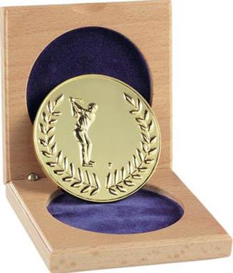 60mm Male Golfer Cased Medal