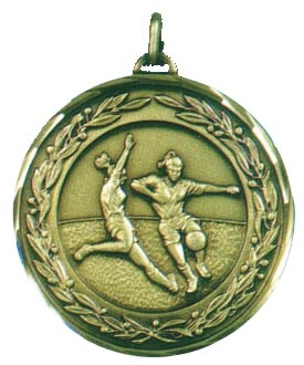 Faceted Women's Football Medal