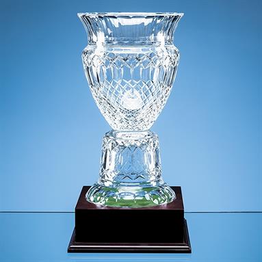 L432 Crystal Footed Trophy Vase