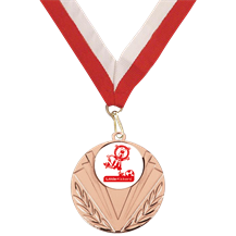 Little Kickers Bronze Medal and Red White Ribbon