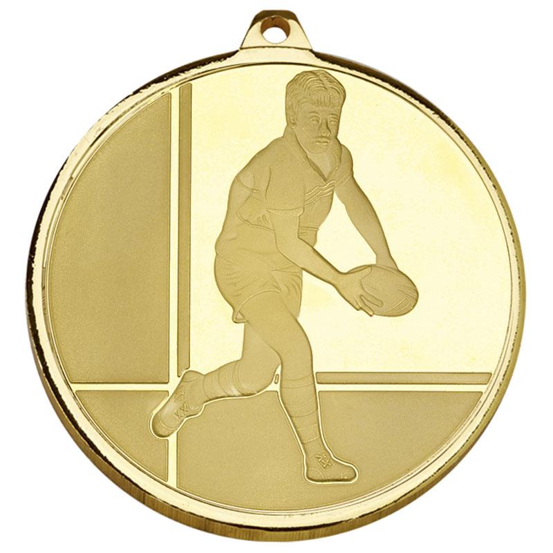 AM2010.01 Gold Rugby 50mm Medal