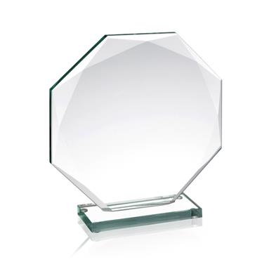 Octagonal Jade Glass Award - 3 sizes - JOG007