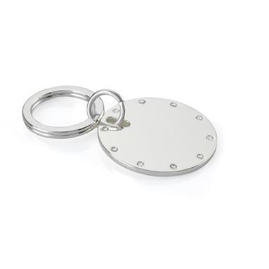 Silver Plated Circle Key Ring Embellished with Crystallized Swarovski Elements - EGK4001
