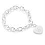 Charm Bracelet with Heart Clasp - Engraving Example thumbnail