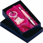 Pink Handbag Keyring & Pen