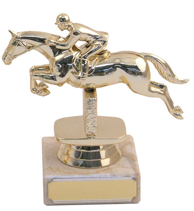 Marble Plastic Jumping Horse Trophy