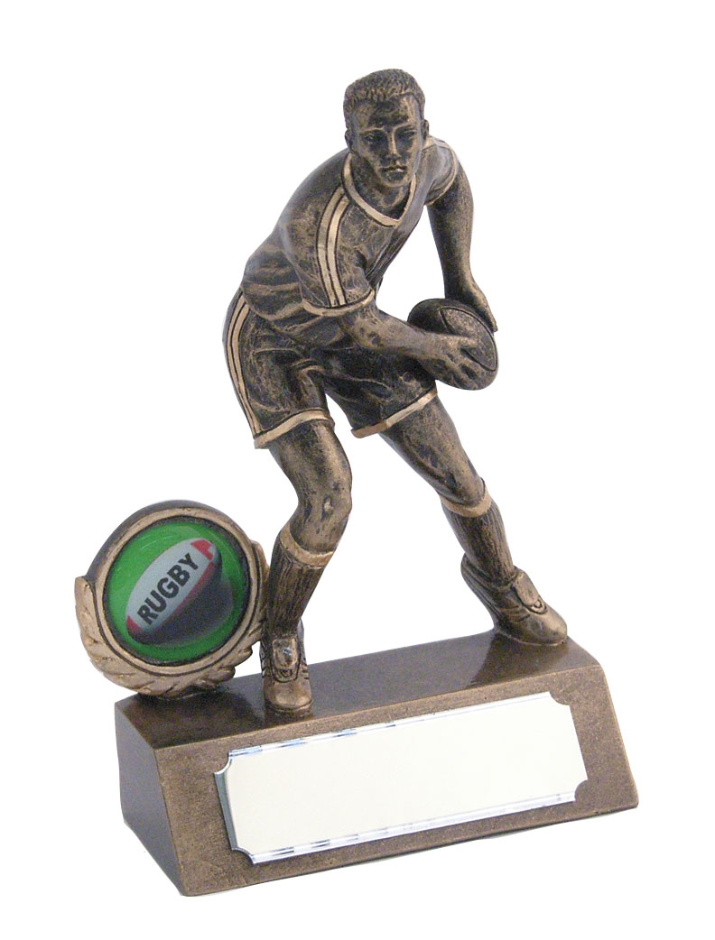 Beautiful Resin Mini Male Rugby Trophy