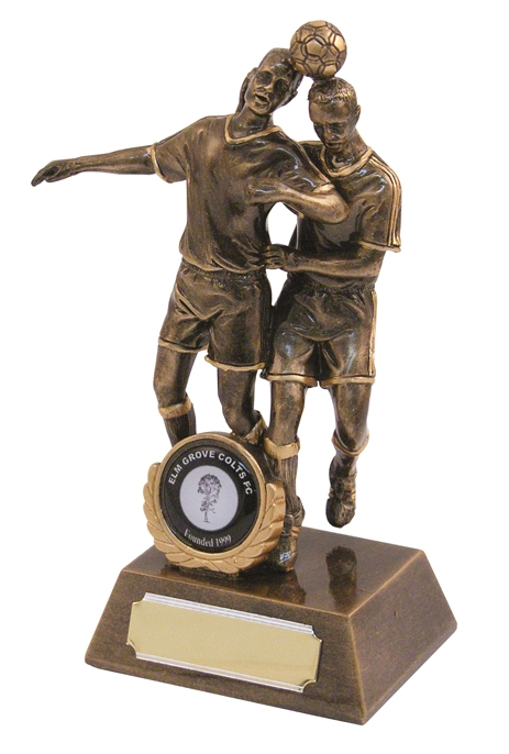 Superb Resin Double Male Football Trophy