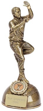 Resin Cricket Bowler Figure Trophy