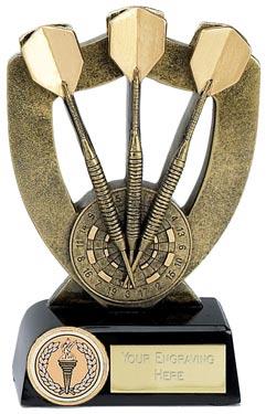 Dual Tone Resin Darts Trophy with Backplate