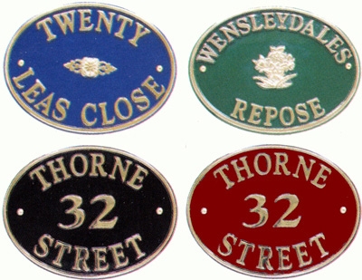 Polished Brass Oval Signs