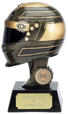Dual Tone Resin 3D Motorsport Helmet Trophy