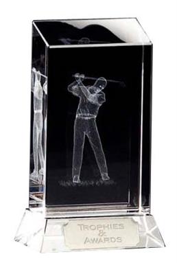 Glacier Optical Crystal Golf Trophy