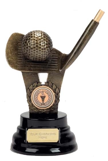Ball And Club Golf Trophy