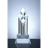 Superior Diamond Shape Crystal Tower Award with Clear Slant Base