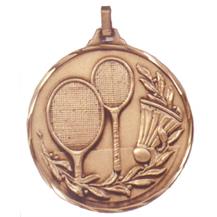 Faceted Badminton Medal