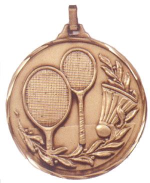 Faceted Badminton Medal