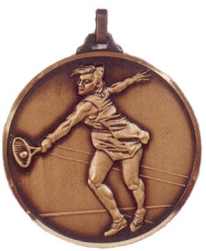 Faceted Women's Tennis Medal