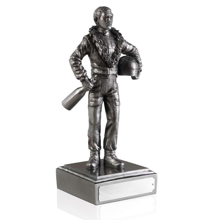 Detailed Antique Silver Finish Motor Racing Figures
